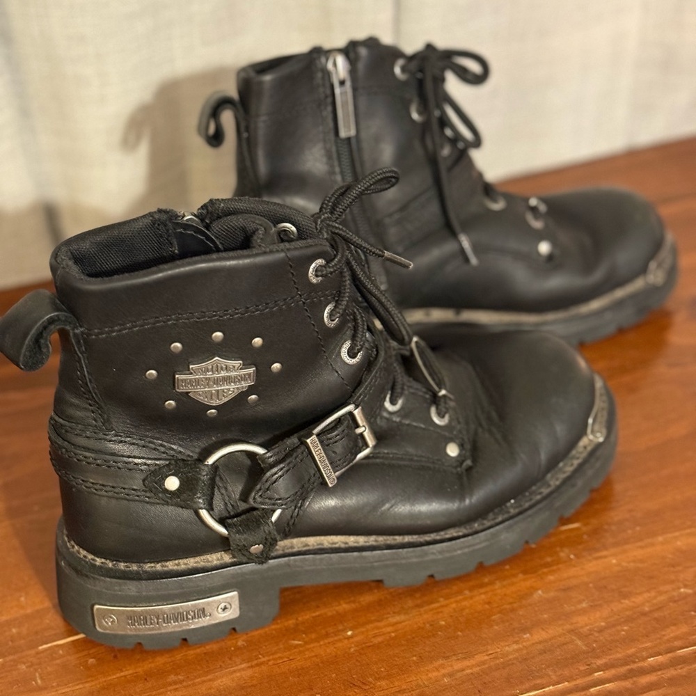 Harley-Davidson Black Leather Ankle Boots